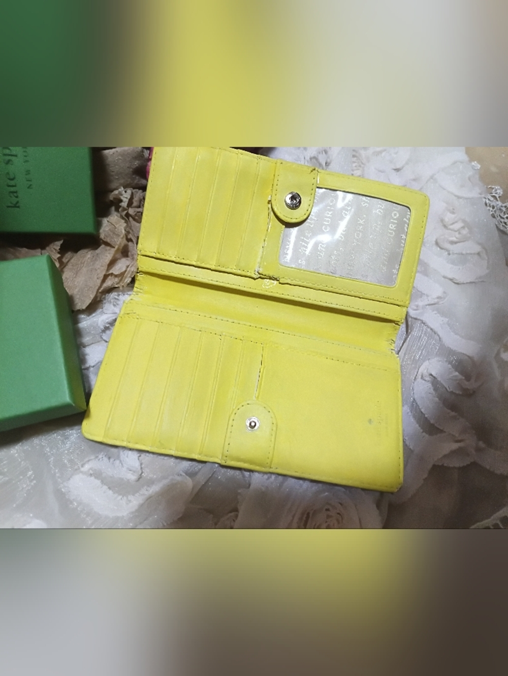 kate spade Green Glitter Zip-Around Wallet with Gold Trim - Picture 8 of 14